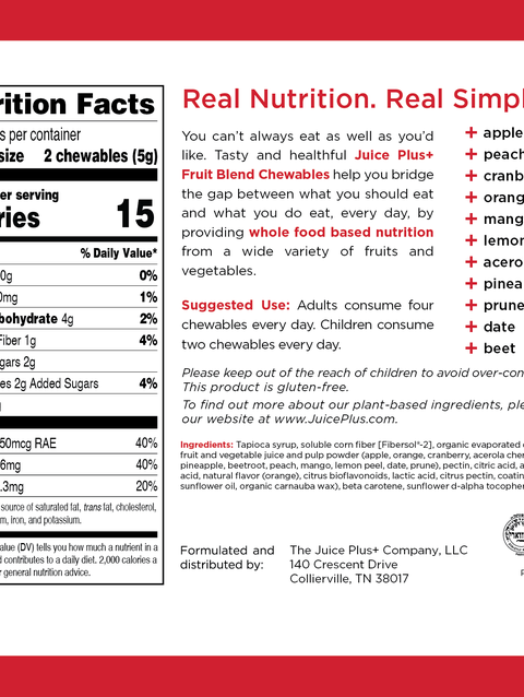 Juice Plus+ Fruit, Vegetable & Berry Blend Chewables